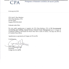 Puerto Rico Society of Certified Public Accountants Thank You Letter